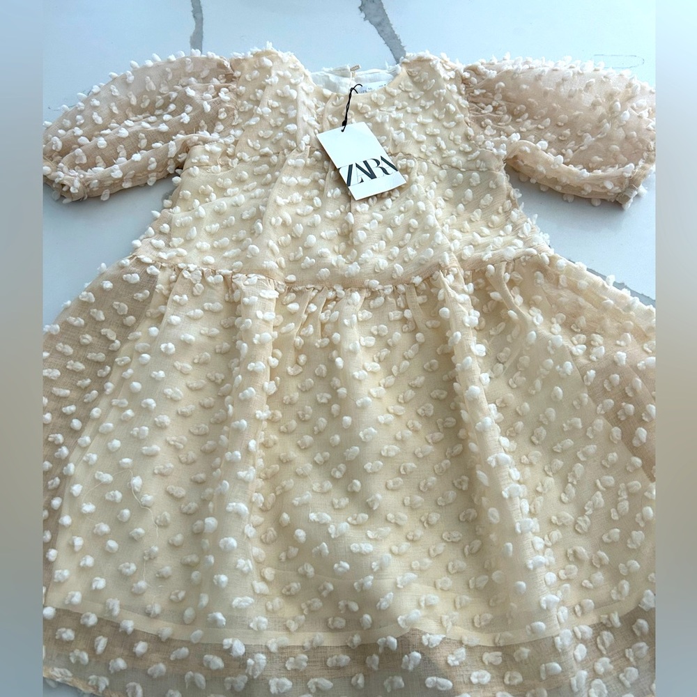 Textured polka dot Zara dress.